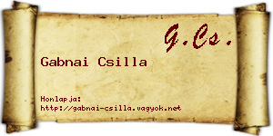 Gabnai Csilla névjegykártya